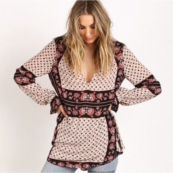Free People Changing Times Printed Blouse - Picture 1 of 7